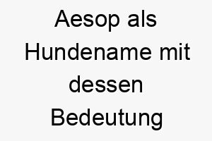 aesop als hundename mit dessen bedeutung 16903