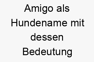 amigo als hundename mit dessen bedeutung 17038