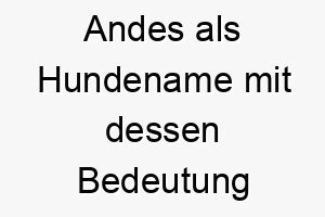 andes als hundename mit dessen bedeutung 17043