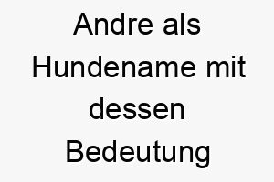 andre als hundename mit dessen bedeutung 16918