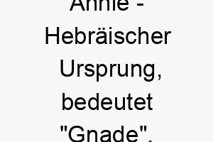 annie hebraeischer ursprung bedeutet gnade bedeutung als hundename ein gnaediger und liebevoller hund 12307