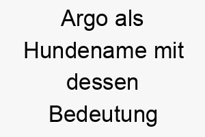 argo als hundename mit dessen bedeutung 16981