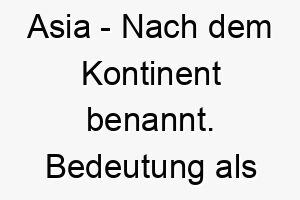 asia nach dem kontinent benannt bedeutung als hundename ein abenteuerlustiger neugieriger hund 12317