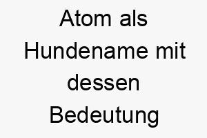 atom als hundename mit dessen bedeutung 16990