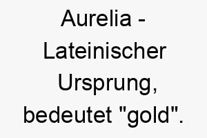 aurelia lateinischer ursprung bedeutet gold bedeutung als hundename ein kostbarer schoener hund 12414