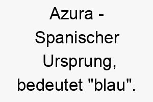 azura spanischer ursprung bedeutet blau bedeutung als hundename ein ruhiger sanfter hund 12324