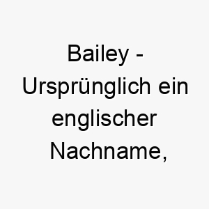 bailey urspruenglich ein englischer nachname bedeutet gerichtsbeamter oder stadtwaechter bedeutung als hundename fuer einen wachsamen treuen hund 12514