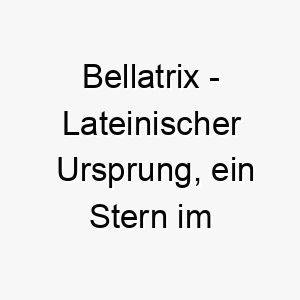 bellatrix lateinischer ursprung ein stern im orion bedeutung als hundename fuer einen hellen glaenzenden hund 12939