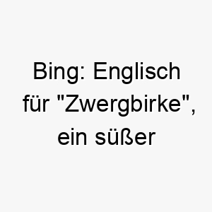 bing englisch fuer zwergbirke ein suesser name fuer einen kleinen oder niedlichen hund 17393