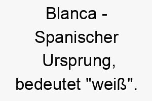 blanca spanischer ursprung bedeutet weiss bedeutung als hundename fuer einen hell oder weissfarbenen hund 12698