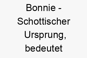 bonnie schottischer ursprung bedeutet huebsch bedeutung als hundename fuer einen besonders huebschen hund 12690