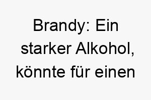 brandy ein starker alkohol koennte fuer einen starken und robusten hund passend sein 17389