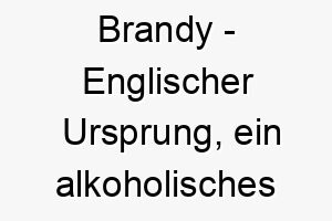 brandy englischer ursprung ein alkoholisches getraenk bedeutung als hundename fuer einen warmen suessen und starken hund 12691