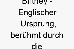 britney englischer ursprung beruehmt durch die saengerin britney spears bedeutung als hundename fuer einen lebhaften unterhaltsamen hund 12966