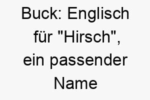 buck englisch fuer hirsch ein passender name fuer einen grossen hund oder einen hund mit einer besonderen vorliebe fuer die natur 17349