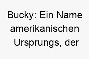 bucky ein name amerikanischen ursprungs der reh bedeutet 17326