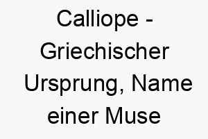 calliope griechischer ursprung name einer muse der dichtkunst bedeutung als hundename fuer einen inspirierenden kreativen hund 13377