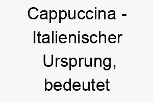 cappuccina italienischer ursprung bedeutet kleine kapuze bedeutung als hundename fuer einen kleinen suessen hund 13483