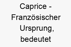 caprice franzoesischer ursprung bedeutet laune bedeutung als hundename fuer einen unberechenbaren spielerischen hund 13372