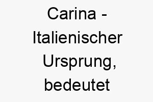 carina italienischer ursprung bedeutet liebling bedeutung als hundename fuer einen geliebten suessen hund 13542