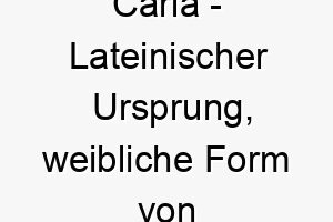 carla lateinischer ursprung weibliche form von carl bedeutet frei bedeutung als hundename fuer einen unabhaengigen und freien geist hund 13357