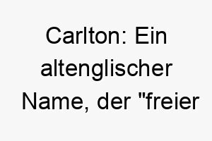 carlton ein altenglischer name der freier mann bedeutet ideal fuer einen unabhaengigen freiheitsliebenden hund 17738