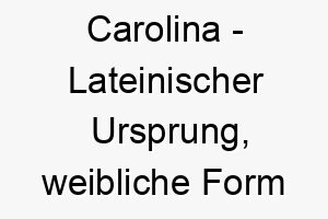 carolina lateinischer ursprung weibliche form von charles bedeutet freier mann bedeutung als hundename fuer einen starken unabhaengigen hund 13576