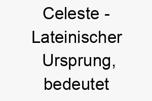 celeste lateinischer ursprung bedeutet himmlisch bedeutung als hundename fuer einen heiligen goettlichen hund 13479