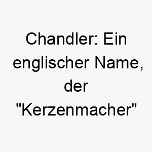 chandler ein englischer name der kerzenmacher bedeutet ideal fuer einen hund mit einem leuchtenden strahlenden temperament 17705