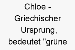 chloe griechischer ursprung bedeutet gruene sprossen bedeutung als hundename fuer einen lebhaften energischen hund 13057