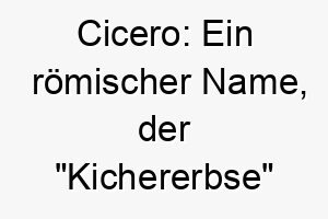 cicero ein roemischer name der kichererbse bedeutet dieser name koennte zu einem kleinen runden hund passen 17942