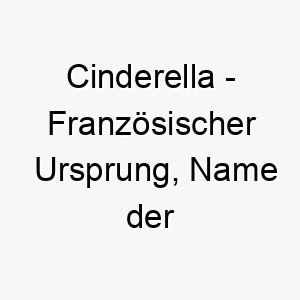 cinderella franzoesischer ursprung name der beruehmten maerchenfigur bedeutung als hundename fuer einen bescheidenen liebenswerten hund der sich in eine prinzessin verwandeln kann 13475