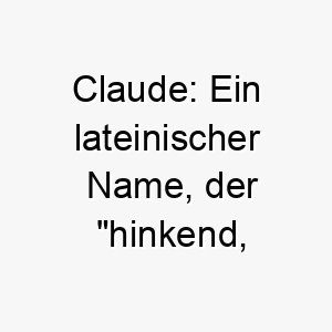 claude ein lateinischer name der hinkend stotternd bedeutet koennte fuer einen hund mit besonderen beduerfnissen passen 17925