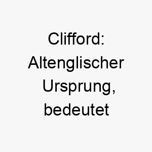 clifford altenglischer ursprung bedeutet felsabbruch koennte fuer einen grossen oder starken hund passend sein 17682