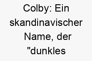 colby ein skandinavischer name der dunkles dorf bedeutet passend fuer einen dunkelhaarigen hund 17731