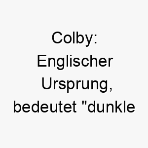 colby englischer ursprung bedeutet dunkle siedlung koennte fuer einen dunkelfarbigen hund passen 17690