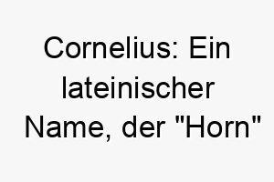 cornelius ein lateinischer name der horn bedeutet passend fuer einen starken maechtigen hund 17704