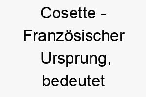 cosette franzoesischer ursprung bedeutet kleine sache bedeutung als hundename fuer einen kleinen suessen hund 13562