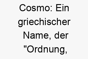 cosmo ein griechischer name der ordnung schoenheit bedeutet koennte fuer einen gut erzogenen schoenen hund passend sein 17729