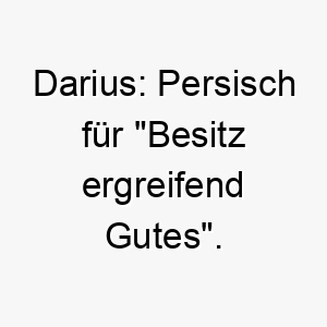 darius persisch fuer besitz ergreifend gutes ein wuerdevoller name fuer einen edlen hund 17989