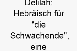 delilah hebraeisch fuer die schwaechende eine figur aus dem alten testament der bibel 1327