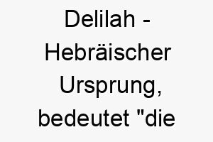 delilah hebraeischer ursprung bedeutet die schwaechende bedeutung als hundename fuer einen starken machtvollen hund 13722