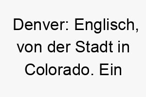 denver englisch von der stadt in colorado ein guter name fuer einen hund der berge und outdoor aktivitaeten liebt 18018