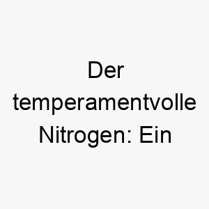 der temperamentvolle nitrogen ein wissenschaftlicher name fuer aktive hunde 23283