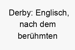 derby englisch nach dem beruehmten pferderennen ein geeigneter name fuer einen schnellen oder energiegeladenen hund 17997