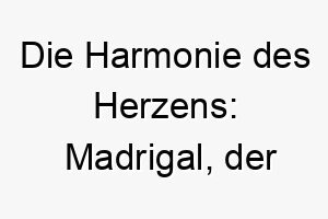 die harmonie des herzens madrigal der musikalische gefaehrte fuer den hund der melodien liebt 22887