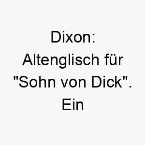 dixon altenglisch fuer sohn von dick ein guter name fuer einen treuen loyalen hund 18001