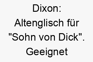 dixon altenglisch fuer sohn von dick geeignet fuer einen robusten und starken hund 17975