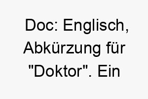 doc englisch abkuerzung fuer doktor ein passender name fuer einen klugen intuitiven hund 18002