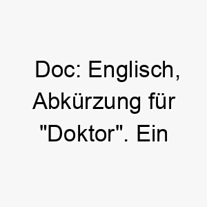 doc englisch abkuerzung fuer doktor ein passender name fuer einen klugen intuitiven hund 18002